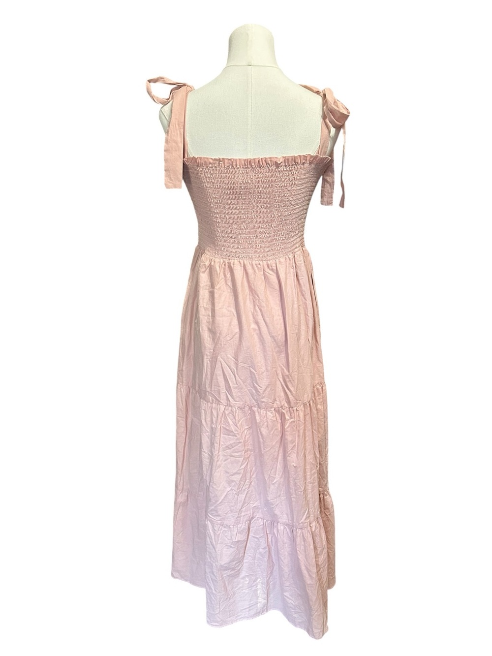 Petal & Pup Tie-Shoulder Smocked Midi Dress - Blush Pink - Picture 8 of 9